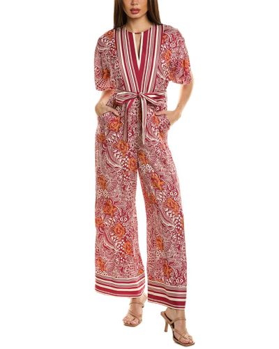 Elie Tahari Women's The Ines Printed Silk-blend Jumpsuit In Red