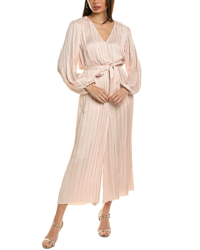 Elie Tahari Soft Pleat Jumpsuit In Beige