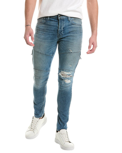 Hudson Jeans Zack Matte Vintage Biker Skinny Jean In Blue