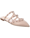 Valentino Garavani Rockstud Patent-leather Mule Woman Poudre 41.5 In Pink