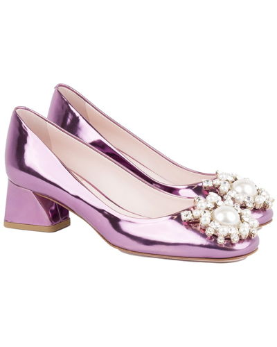 Roger Vivier Top Of The Viv Leather Pump In Purple