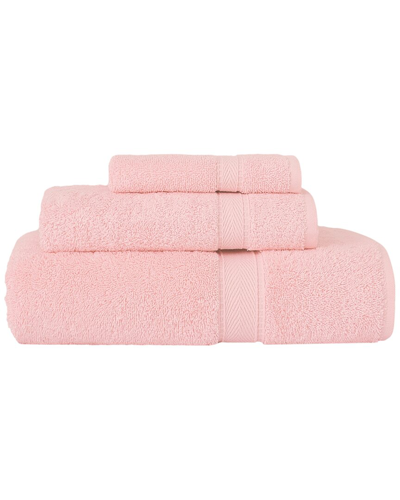 Linum Home Textiles 3pc Turkish Cotton Sinemis Terry Towel Set In Pink