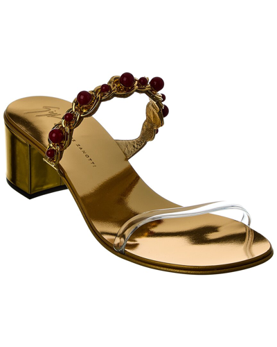 Giuseppe Zanotti Roll 40 Vinyl Sandal In Gold