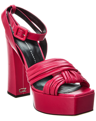 Giuseppe Zanotti Blasvegas 80 Leather Platform Sandal In Pink