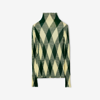 BURBERRY BURBERRY ARGYLE COTTON SILK SWEATER