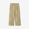 BURBERRY BURBERRY CROPPED CHECK WOOL TAILORED TROUSERS