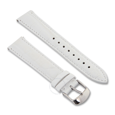 Michele 18 Mm White Alligator Leather Strap Ms18aa010100