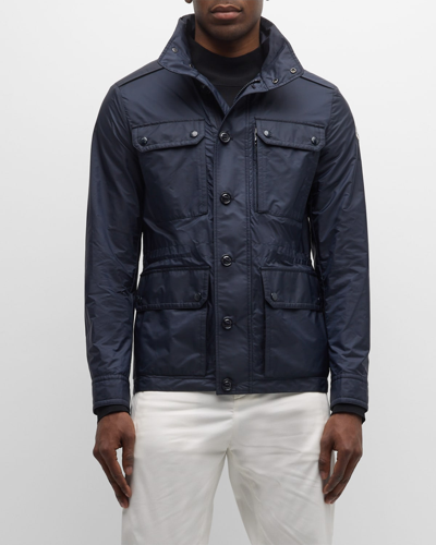 Moncler Water Repellent Field Jacket In Dark Blue