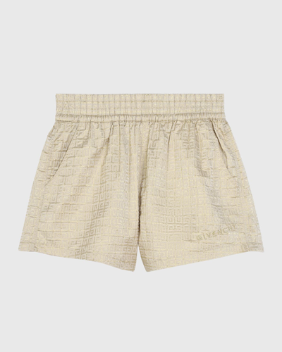 Givenchy Kids' Girl's Golden Shimmer 4g Jacquard Shorts