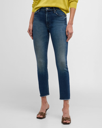 Mother The Mid-rise Dazzler Ankle Fray Jeans In Multi