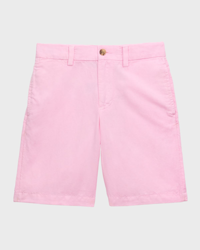 Ralph Lauren Kids' Boy's Preppy Linen Cotton Shorts In Carmel Pink