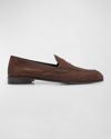 BRIONI MEN'S SUEDE PENNY LOAFERS