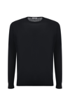 Paolo Pecora Black Sweatshirt With Classic Crew Neckline In Black