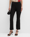 Frances Valentine Lucy Cropped Stretch Straight-leg Pants In Black