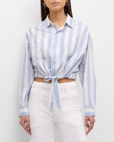 Mother The Tied Up In Knots Striped Shirt In Blue