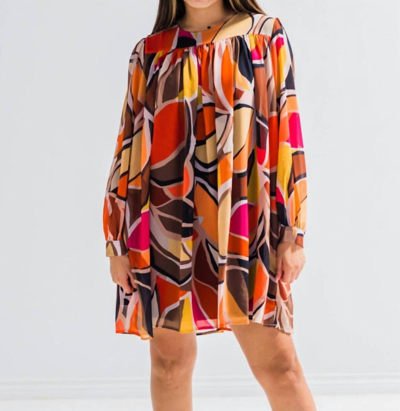 Molly Bracken Veil Print Dress In Bomb Fire In Multi