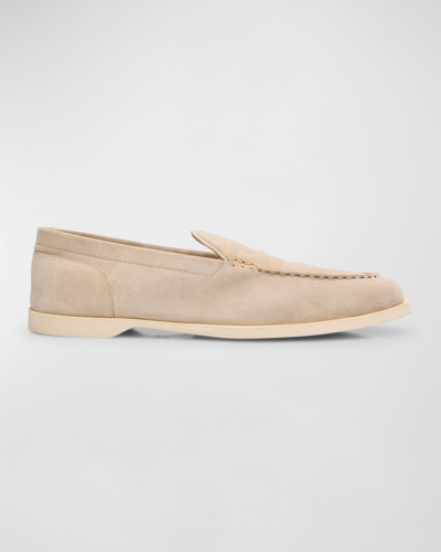 John Lobb Men's Pace Suede Penny Loafers In Sand