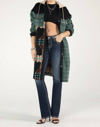 Shop Miss Me Aztec And Plaid Coda Shacket In Jade Green In Multi