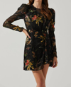 Astr Cindy Dress In Black Orange Burnout In Multi