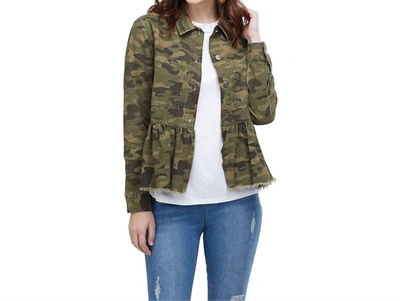 Mudpie Banks Denim Jacket In Camo In Multi