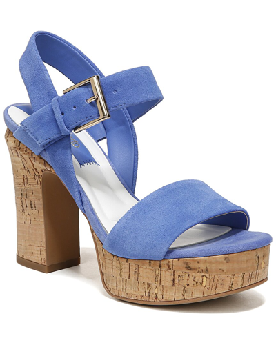 Franco Sarto Scarlett Leather Ankle Strap Sandal In Blue