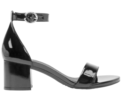 Flexi Leather Ankle Strap Dress Sandals In Black