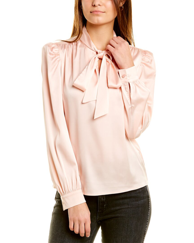 Walter Baker Duchess Pussy-bow Satin Blouse In Pink