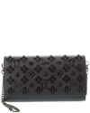 Christian Louboutin Paloma Wallet On Chain In Leather With Loubinthesky Spikes In Grey