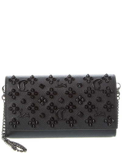 Christian Louboutin Paloma Leather Wallet On Chain In Grey
