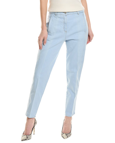 Peserico Logo-patch Straight-leg Jeans In Blue