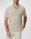 Paige - Shelton Linen Polo Shirt In Royal Haze M187b64-b398 In Royal Haze