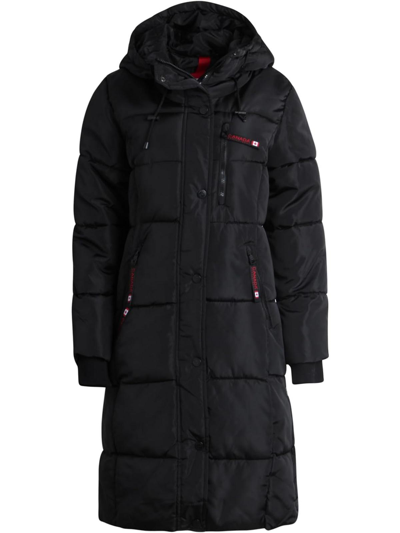 Canada Weather Gear Olcw895ec Womens Quilted Long Puffer Jacket In Black