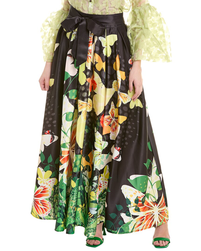 Gracia Butterfly Nature Maxi Skirt In Black