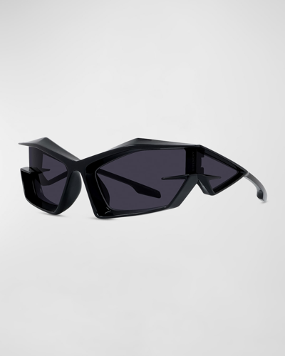Givenchy Men's Giv Cut Nylon Wrap Sunglasses In Sblksmk