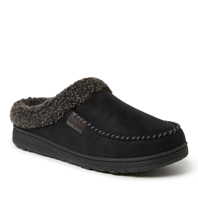 Dearfoams Men's Microsuede Clog Slipper In Black