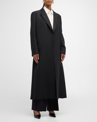 The Row Cassiopea Single-breasted Long Coat In Black