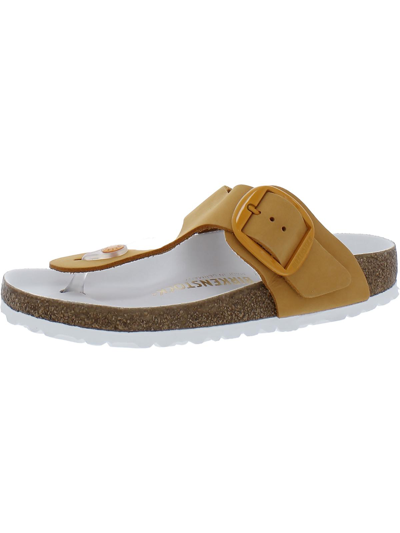 Birkenstock Gizeh Big Buckle Womens Nubuck Slide T-strap Sandals In Brown