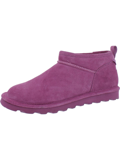 Bearpaw Super Shorty Womens Suede Wool Blend Lined Winter & Snow Boots In Purple