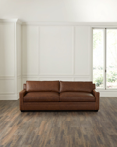 Old Hickory Tannery Armory Leather Sofa - 99" In Brown