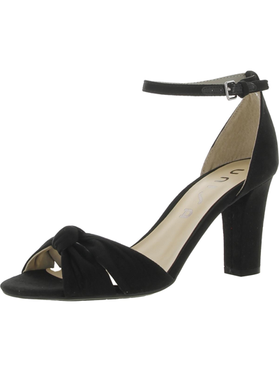 Unisa Tuhlip Womens Faux Suede Ankle Strap Heels In Black