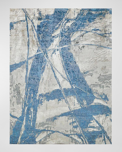 Exquisite Rugs Floor Art Hand-knotted Light Blue Rug, 8' X 10'