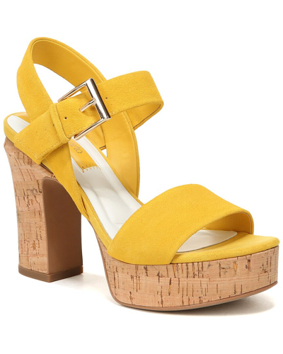 Franco Sarto Scarlett Leather Ankle Strap Sandal In Yellow