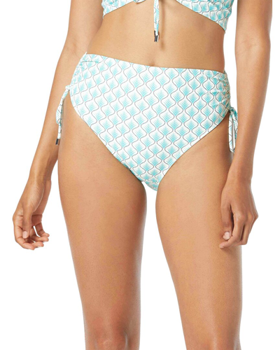 Coco Reef Inspire Shirred High Waist Bikini Bottom In Blue
