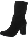 ALLEGRA K WOMENS FAUX SUEDE PULL ON ANKLE BOOTS