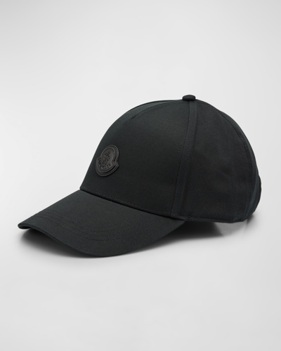 Moncler Cotton Logo Baseball Cap In Black