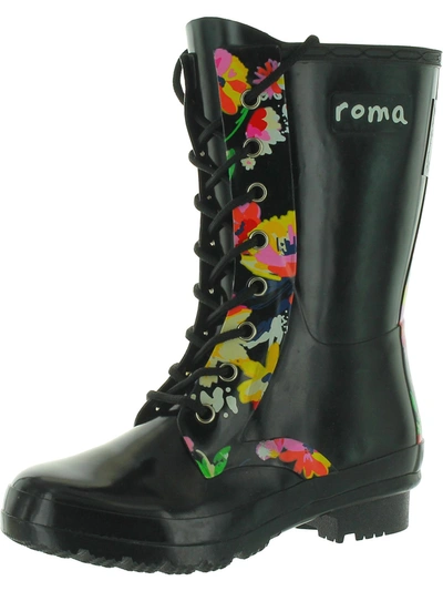 Roma Costume Epaga Womens Mid-calf Lace Up Rain Boots In Multi