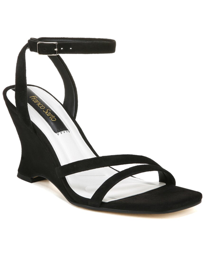 Franco Sarto Franca Leather Ankle Strap Sandal In Black