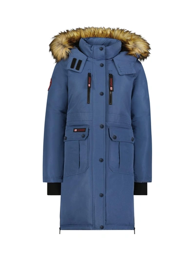 Canada Weather Gear Womens Heavyweight Dual Pocket Parka Jacket In Shady Blue