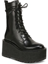 CIRCUS SLATER WOMENS FAUX LEATHER CASUAL COMBAT & LACE-UP BOOTS