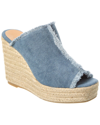 Castaã±er Fatima Frayed Canvas Slide Espadrilles In Blue